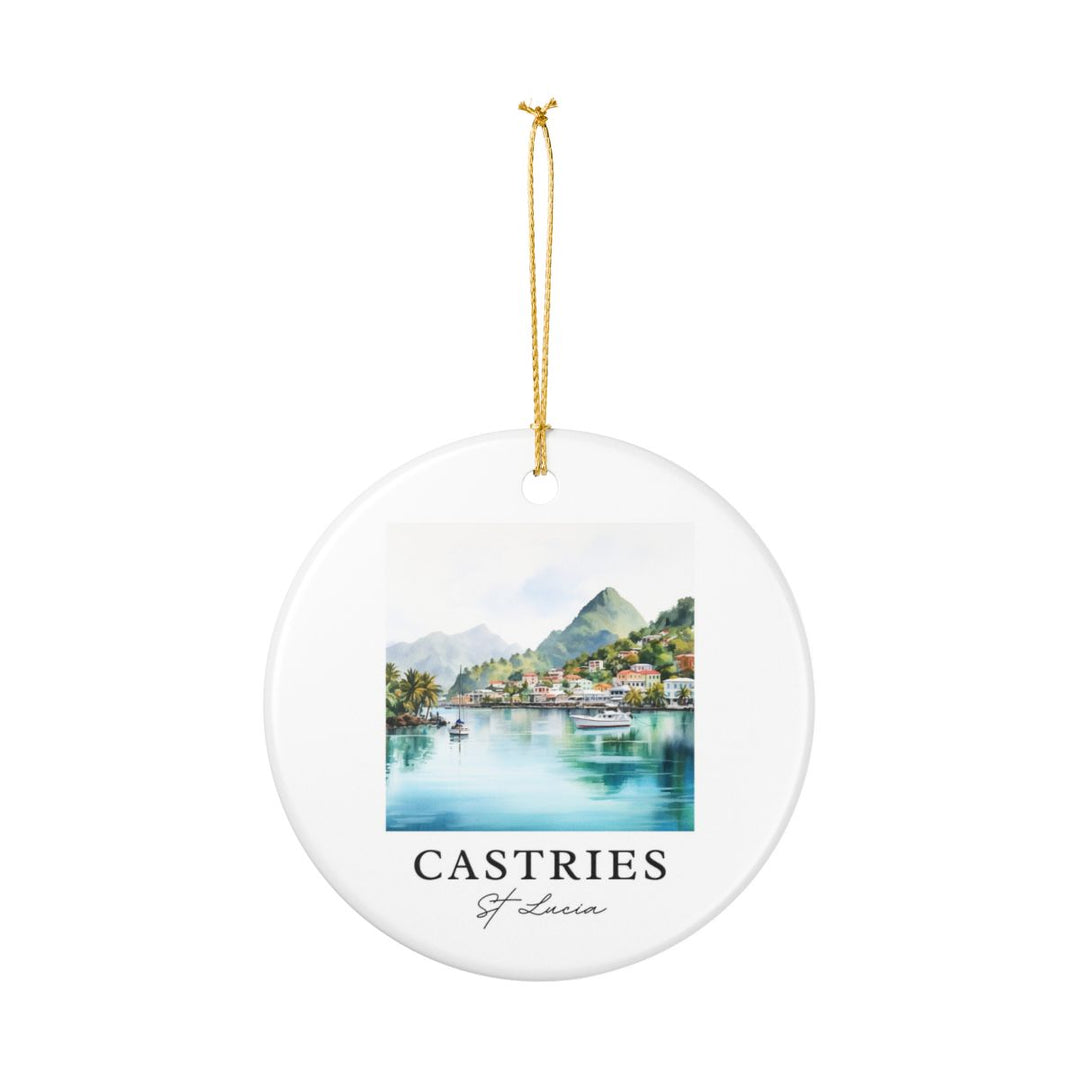 Castries St Lucia Ornament: Unique Castries St Lucia Souvenir, Castries St Lucia Xmas Decor, and Authentic Castries St Lucia Gift