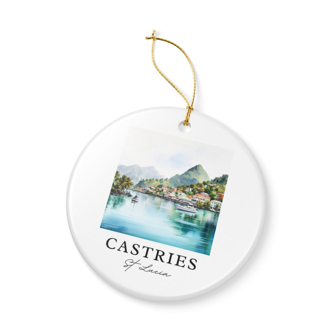 Castries St Lucia Ornament: Unique Castries St Lucia Souvenir, Castries St Lucia Xmas Decor, and Authentic Castries St Lucia Gift