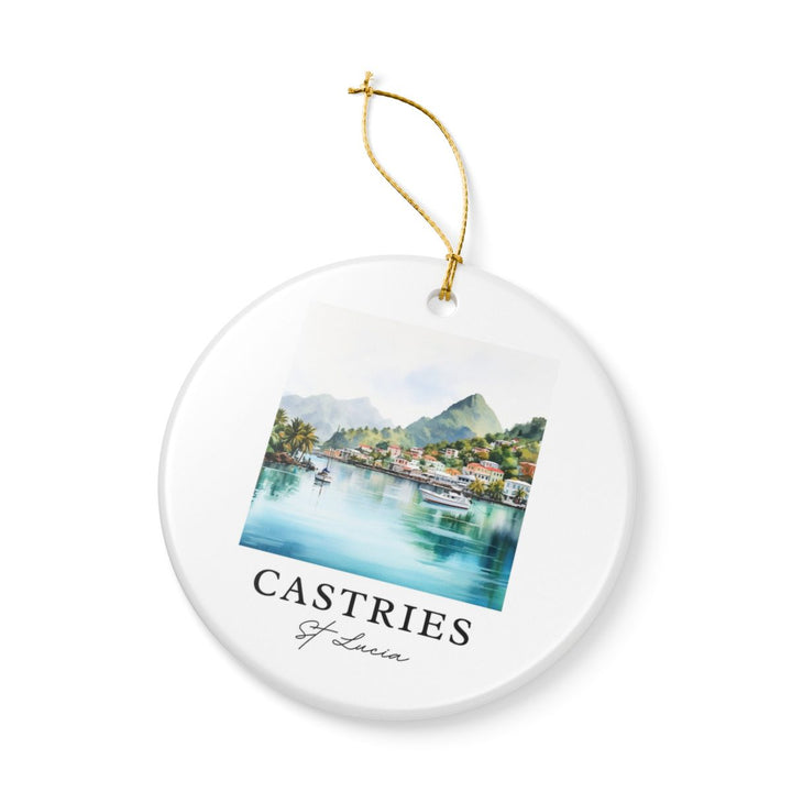 Castries St Lucia Ornament: Unique Castries St Lucia Souvenir, Castries St Lucia Xmas Decor, and Authentic Castries St Lucia Gift