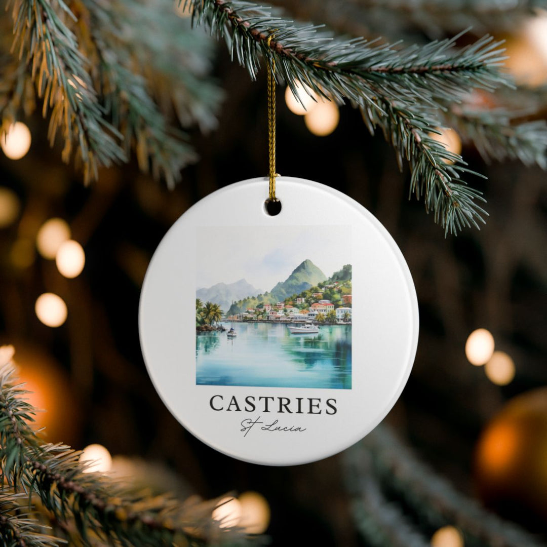 Castries St Lucia Ornament: Unique Castries St Lucia Souvenir, Castries St Lucia Xmas Decor, and Authentic Castries St Lucia Gift