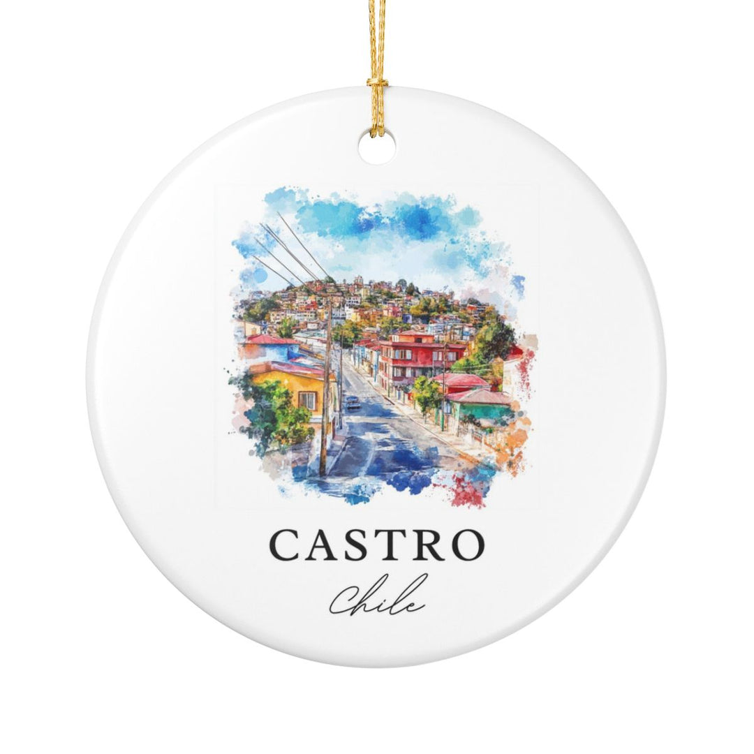 Castro Chile Ornament: Unique Castro Souvenir, Castro Chile Xmas Decor, and Authentic Castro Gift