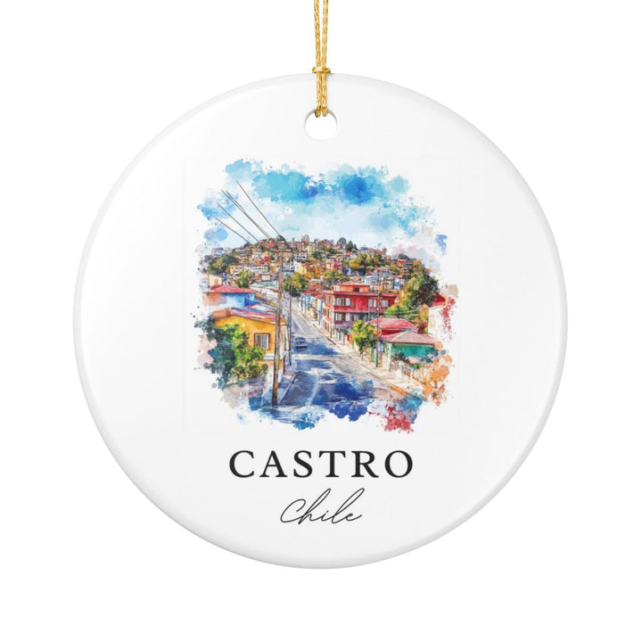 Castro Chile Ornament: Unique Castro Souvenir, Castro Chile Xmas Decor, and Authentic Castro Gift