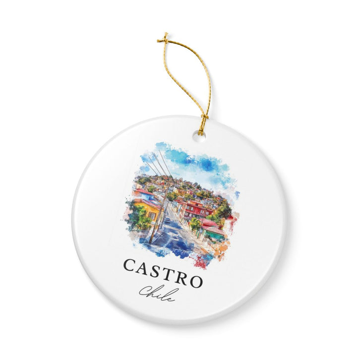 Castro Chile Ornament: Unique Castro Souvenir, Castro Chile Xmas Decor, and Authentic Castro Gift