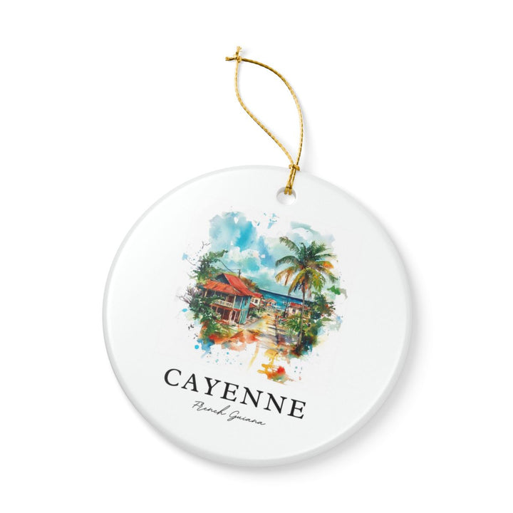 Cayenne French Guiana Ornament: Unique Cayenne French Guiana Souvenir, Cayenne French Guiana Xmas Decor, and Authentic Cayenne French Guiana Gift