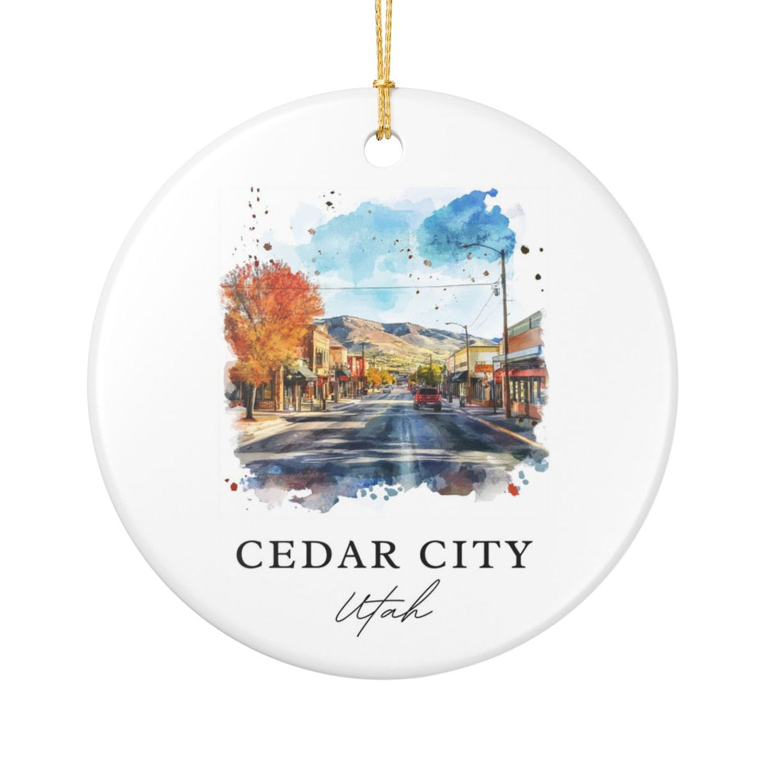 Cedar City Utah Ornament: Unique Cedar City Utah Souvenir, Cedar City Utah Xmas Decor, and Authentic Cedar City Utah Gift