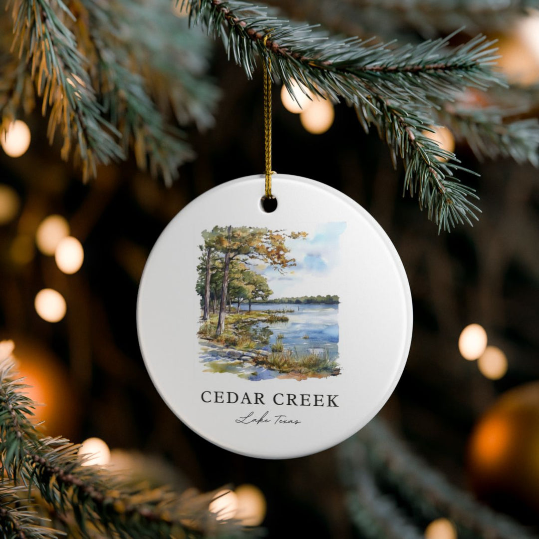 Cedar Creek Lake Texas USA Ornament: Unique Cedar Creek Lake Souvenir, Cedar Creek Lake Texas Xmas Decor, and Authentic Cedar Creek Lake Gift