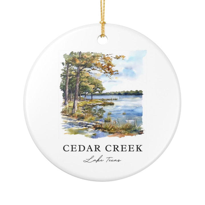 Cedar Creek Lake Texas USA Ornament: Unique Cedar Creek Lake Souvenir, Cedar Creek Lake Texas Xmas Decor, and Authentic Cedar Creek Lake Gift