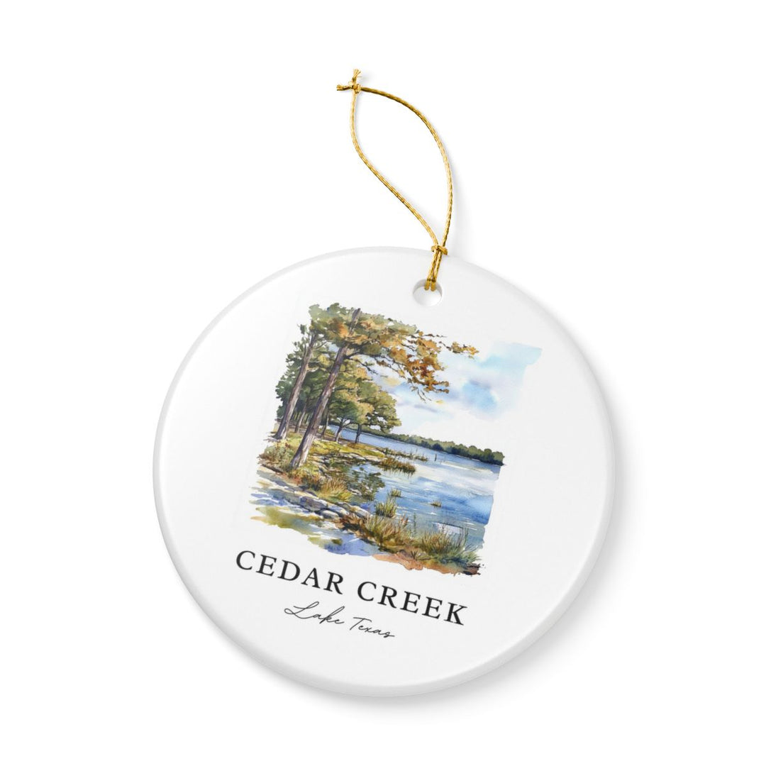 Cedar Creek Lake Texas USA Ornament: Unique Cedar Creek Lake Souvenir, Cedar Creek Lake Texas Xmas Decor, and Authentic Cedar Creek Lake Gift