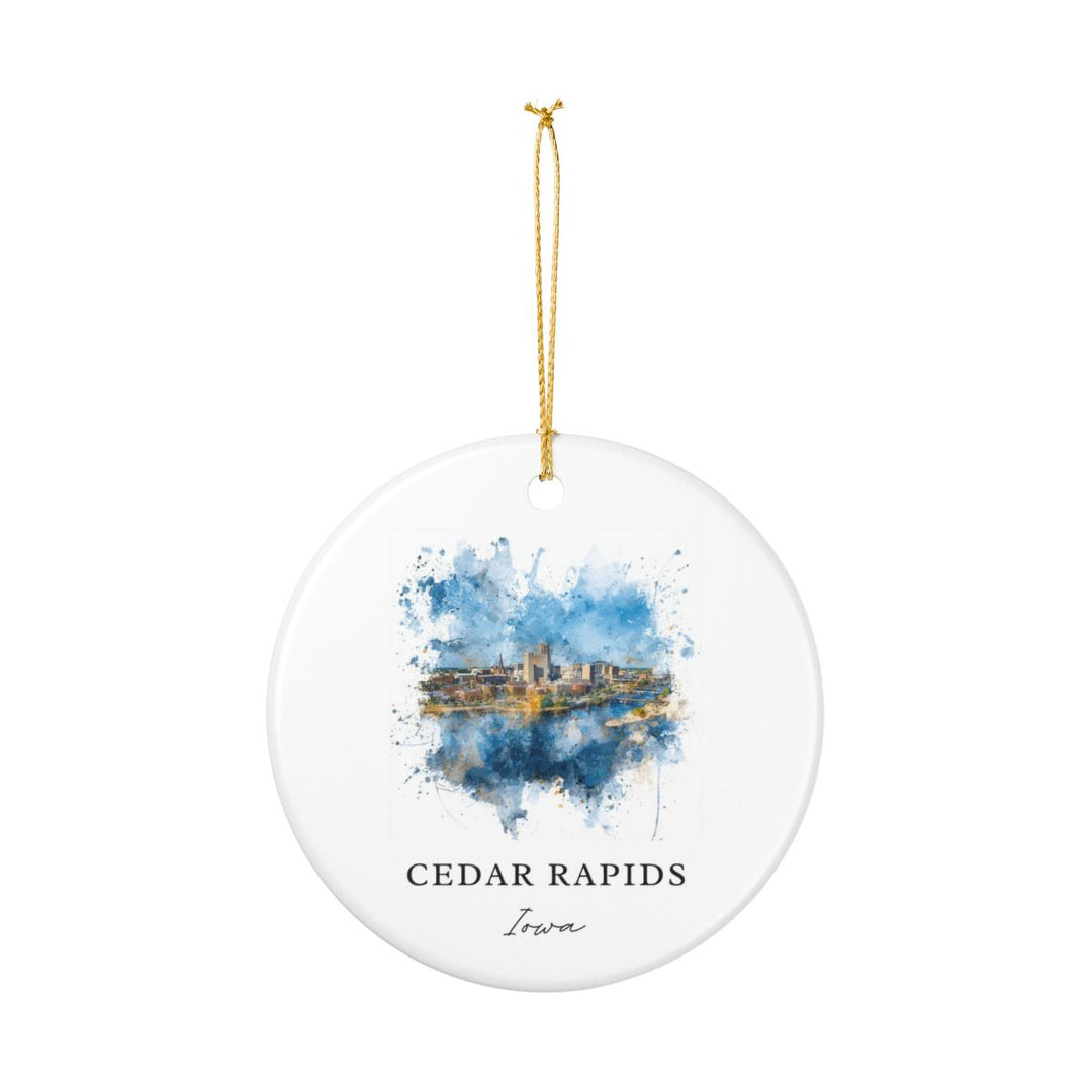 Cedar Rapids Iowa Ornament: Unique Cedar Rapids Souvenir, Cedar Rapids Iowa Xmas Decor, and Authentic Cedar Rapids Gift
