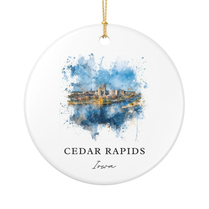 Cedar Rapids Iowa Ornament: Unique Cedar Rapids Souvenir, Cedar Rapids Iowa Xmas Decor, and Authentic Cedar Rapids Gift