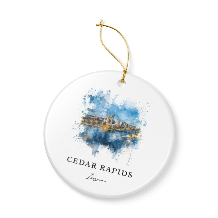 Cedar Rapids Iowa Ornament: Unique Cedar Rapids Souvenir, Cedar Rapids Iowa Xmas Decor, and Authentic Cedar Rapids Gift