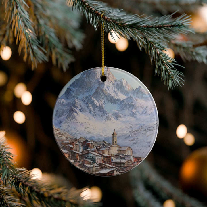 Cervinia Italy Ornament: Unique Cervinia Souvenir, Cervinia Italy Xmas Decor, and Authentic Cervinia Gift