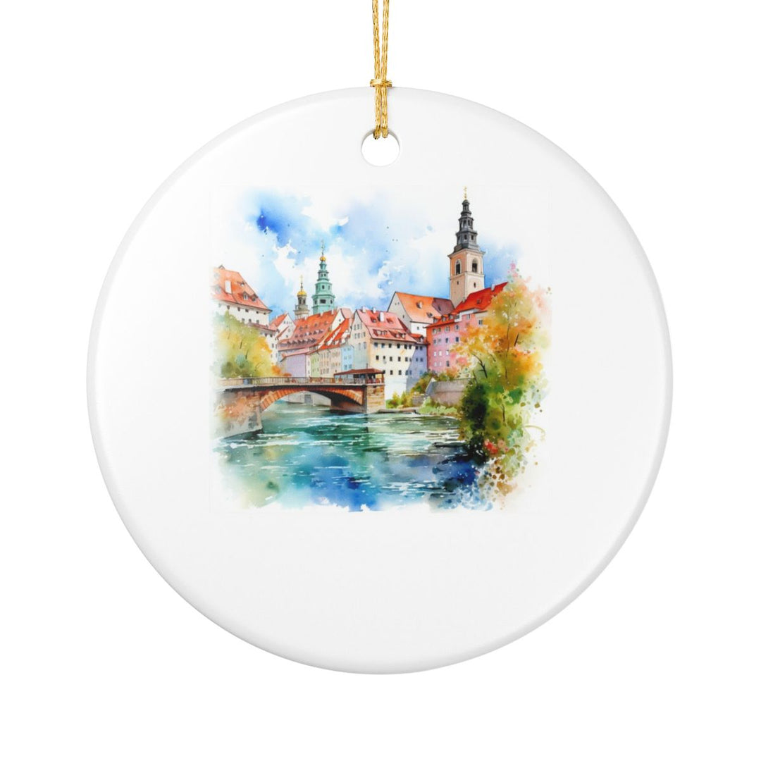 Cesky Krumlov Czech Republic Ornament: Unique Cesky Krumlov Souvenir, Cesky Krumlov Czech Republic Xmas Decor, and Authentic Cesky Krumlov Gift