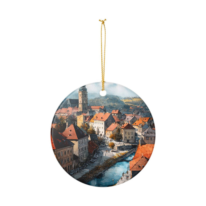 Cesky Krumlov Czech Republic Ornament: Unique Cesky Krumlov Souvenir, Cesky Krumlov Czech Republic Xmas Decor, and Authentic Cesky Krumlov Gift