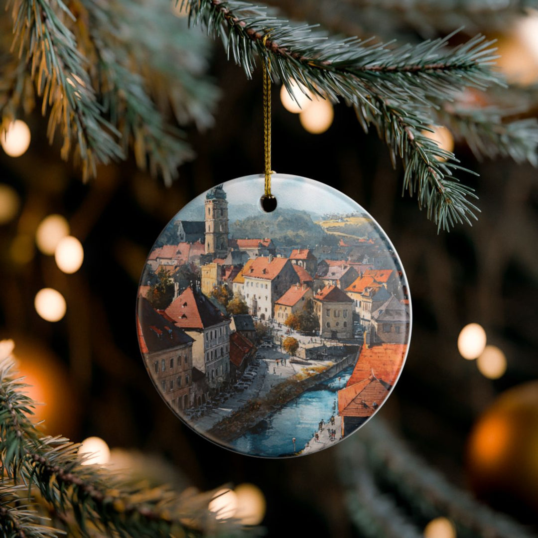 Cesky Krumlov Czech Republic Ornament: Unique Cesky Krumlov Souvenir, Cesky Krumlov Czech Republic Xmas Decor, and Authentic Cesky Krumlov Gift