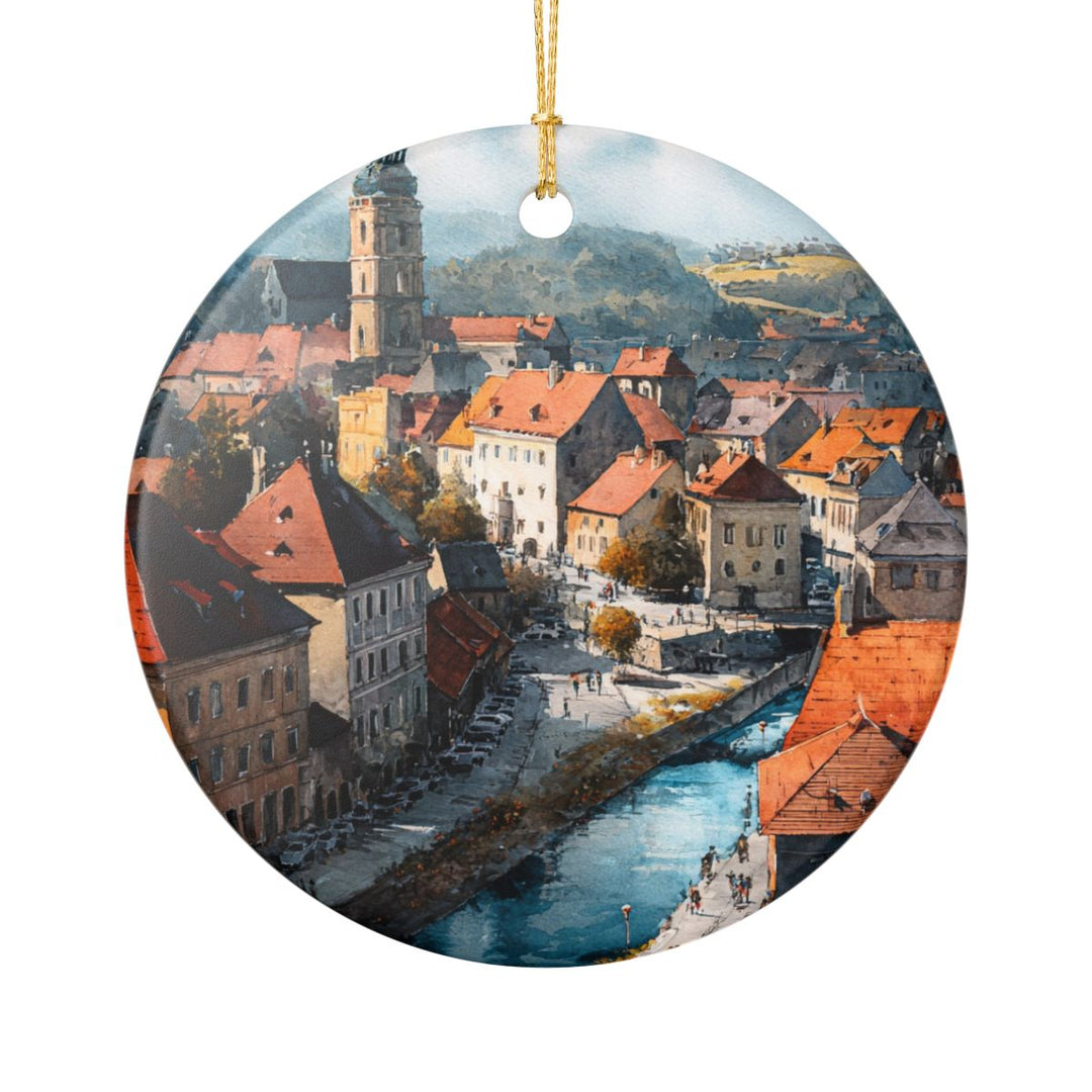Cesky Krumlov Czech Republic Ornament: Unique Cesky Krumlov Souvenir, Cesky Krumlov Czech Republic Xmas Decor, and Authentic Cesky Krumlov Gift