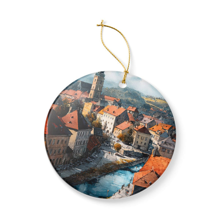 Cesky Krumlov Czech Republic Ornament: Unique Cesky Krumlov Souvenir, Cesky Krumlov Czech Republic Xmas Decor, and Authentic Cesky Krumlov Gift