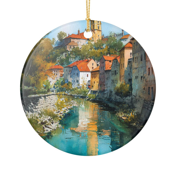 Cesky Krumlov Czech Republic Ornament: Unique Cesky Krumlov Souvenir, Cesky Krumlov Czech Republic Xmas Decor, and Authentic Cesky Krumlov Gift