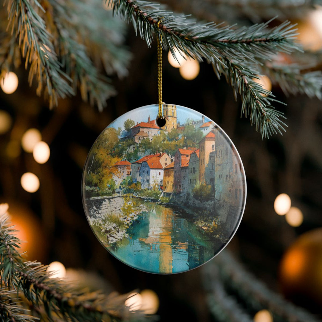 Cesky Krumlov Czech Republic Ornament: Unique Cesky Krumlov Souvenir, Cesky Krumlov Czech Republic Xmas Decor, and Authentic Cesky Krumlov Gift