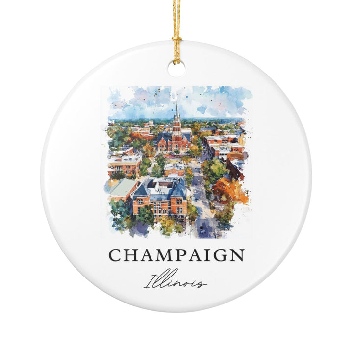 Champaign Illinois Ornament: Unique Champaign Souvenir, Champaign Illinois Xmas Decor, and Authentic Champaign Gift