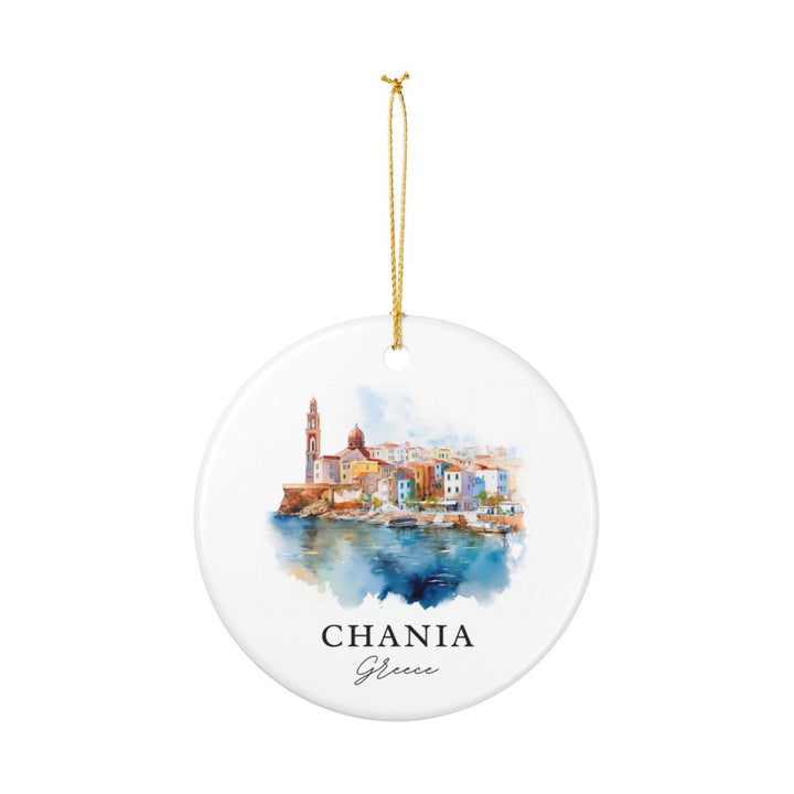 Chania Greece Ornament: Unique Chania Souvenir, Chania Greece Xmas Decor, and Authentic Chania Gift