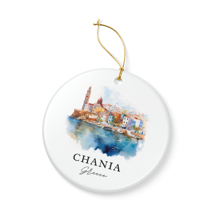 Chania Greece Ornament: Unique Chania Souvenir, Chania Greece Xmas Decor, and Authentic Chania Gift