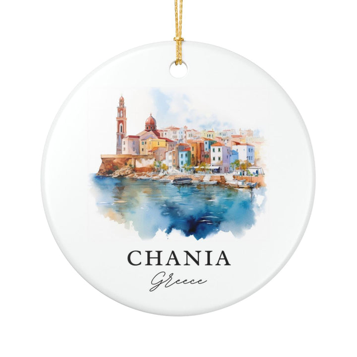 Chania Greece Ornament: Unique Chania Souvenir, Chania Greece Xmas Decor, and Authentic Chania Gift