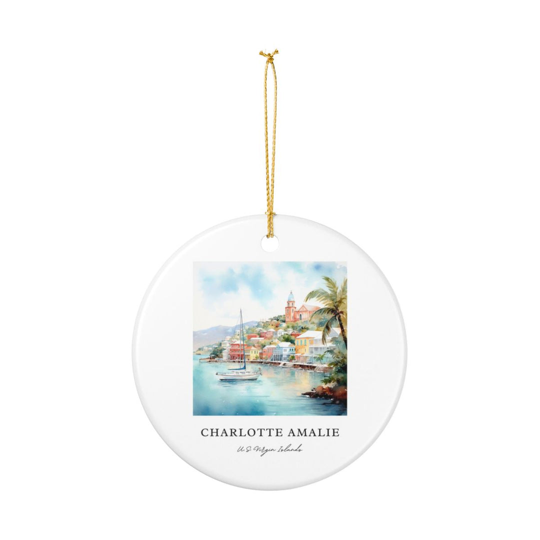 Charlotte Amalie U.s. Virgin Islands Ornament: Unique Charlotte Amalie Souvenir, Charlotte Amalie Xmas Decor, and Authentic Charlotte Amalie Gift