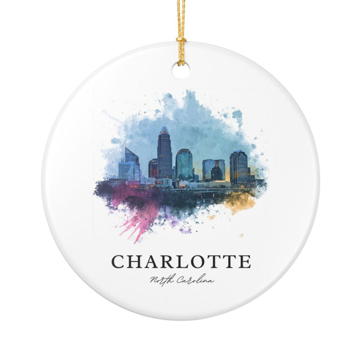 Charlotte North Carolina Ornament: Unique Charlotte Souvenir, Charlotte North Carolina Xmas Decor, and Authentic Charlotte Gift