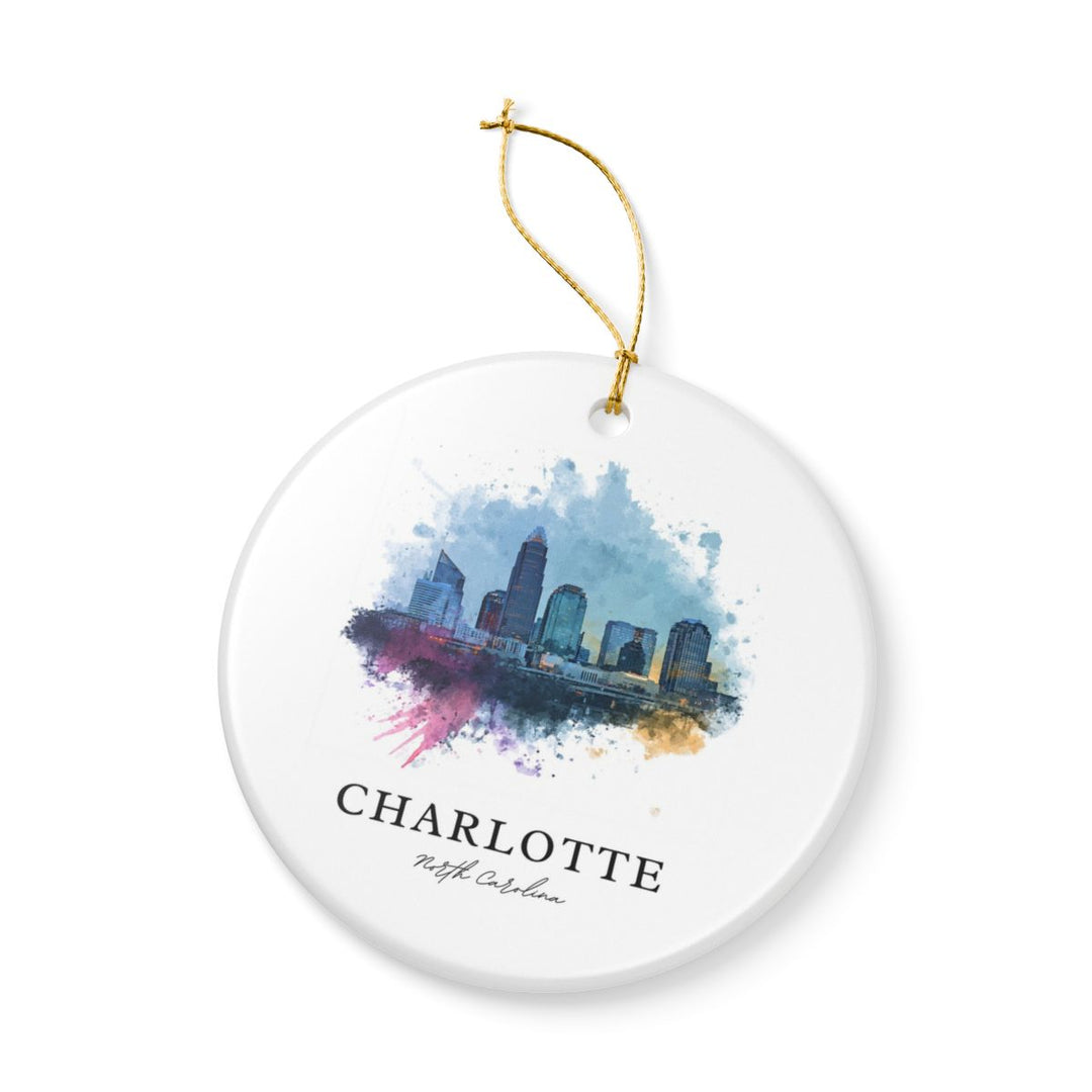 Charlotte North Carolina Ornament: Unique Charlotte Souvenir, Charlotte North Carolina Xmas Decor, and Authentic Charlotte Gift