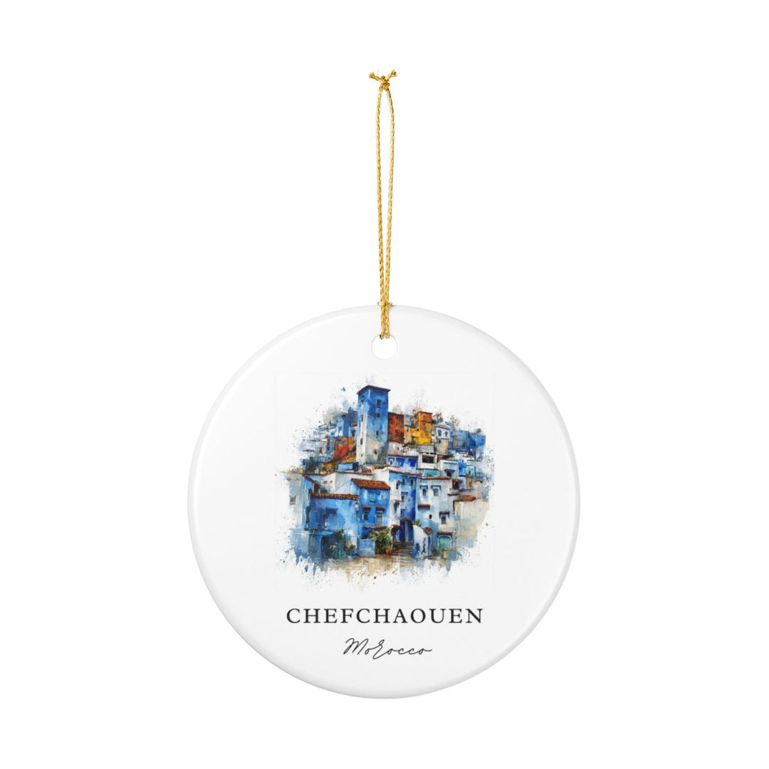 Chefchaouen Morocco Ornament: Unique Chefchaouen Souvenir, Chefchaouen Morocco Xmas Decor, and Authentic Chefchaouen Gift