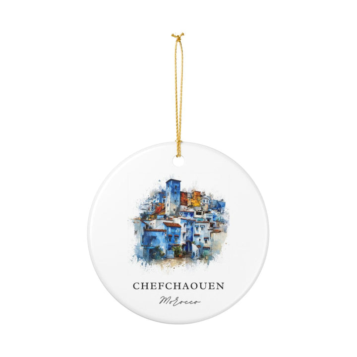 Chefchaouen Morocco Ornament: Unique Chefchaouen Souvenir, Chefchaouen Morocco Xmas Decor, and Authentic Chefchaouen Gift