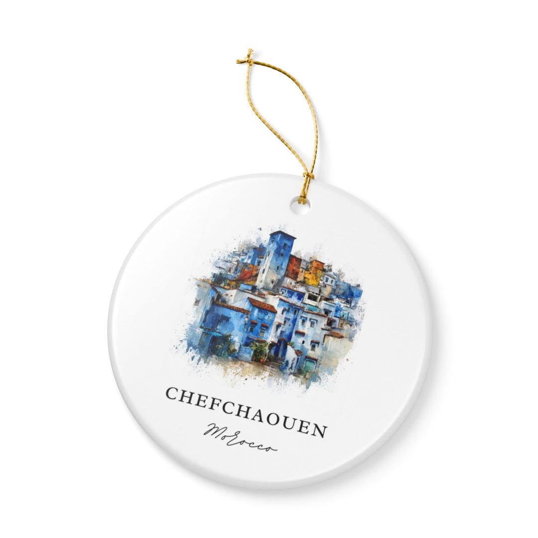 Chefchaouen Morocco Ornament: Unique Chefchaouen Souvenir, Chefchaouen Morocco Xmas Decor, and Authentic Chefchaouen Gift