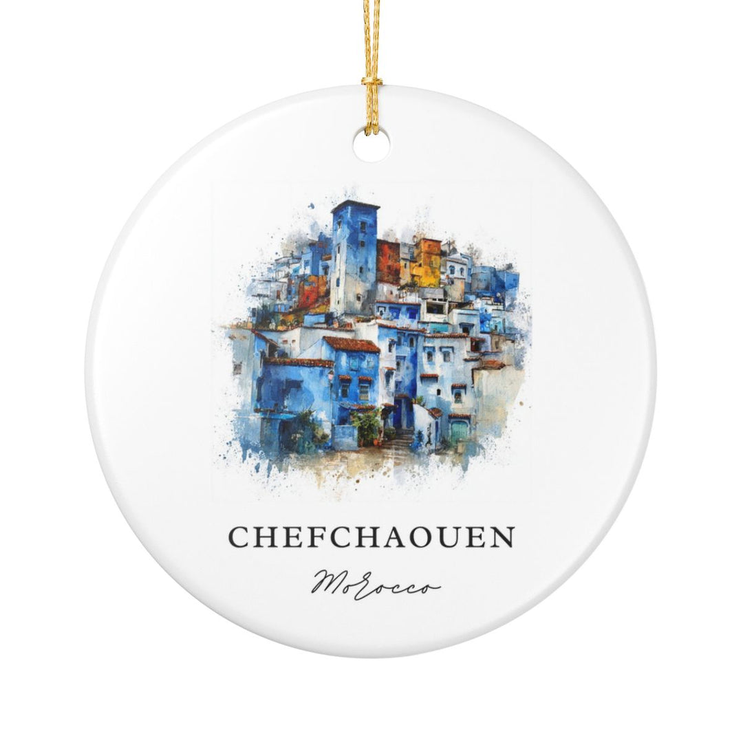 Chefchaouen Morocco Ornament: Unique Chefchaouen Souvenir, Chefchaouen Morocco Xmas Decor, and Authentic Chefchaouen Gift