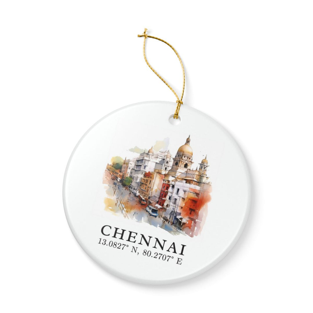 Chennai India Ornament: Unique Chennai Souvenir, Chennai India Xmas Decor, and Authentic Chennai Gift