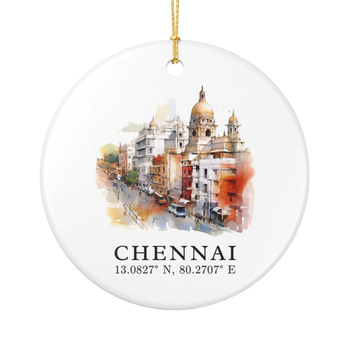 Chennai India Ornament: Unique Chennai Souvenir, Chennai India Xmas Decor, and Authentic Chennai Gift