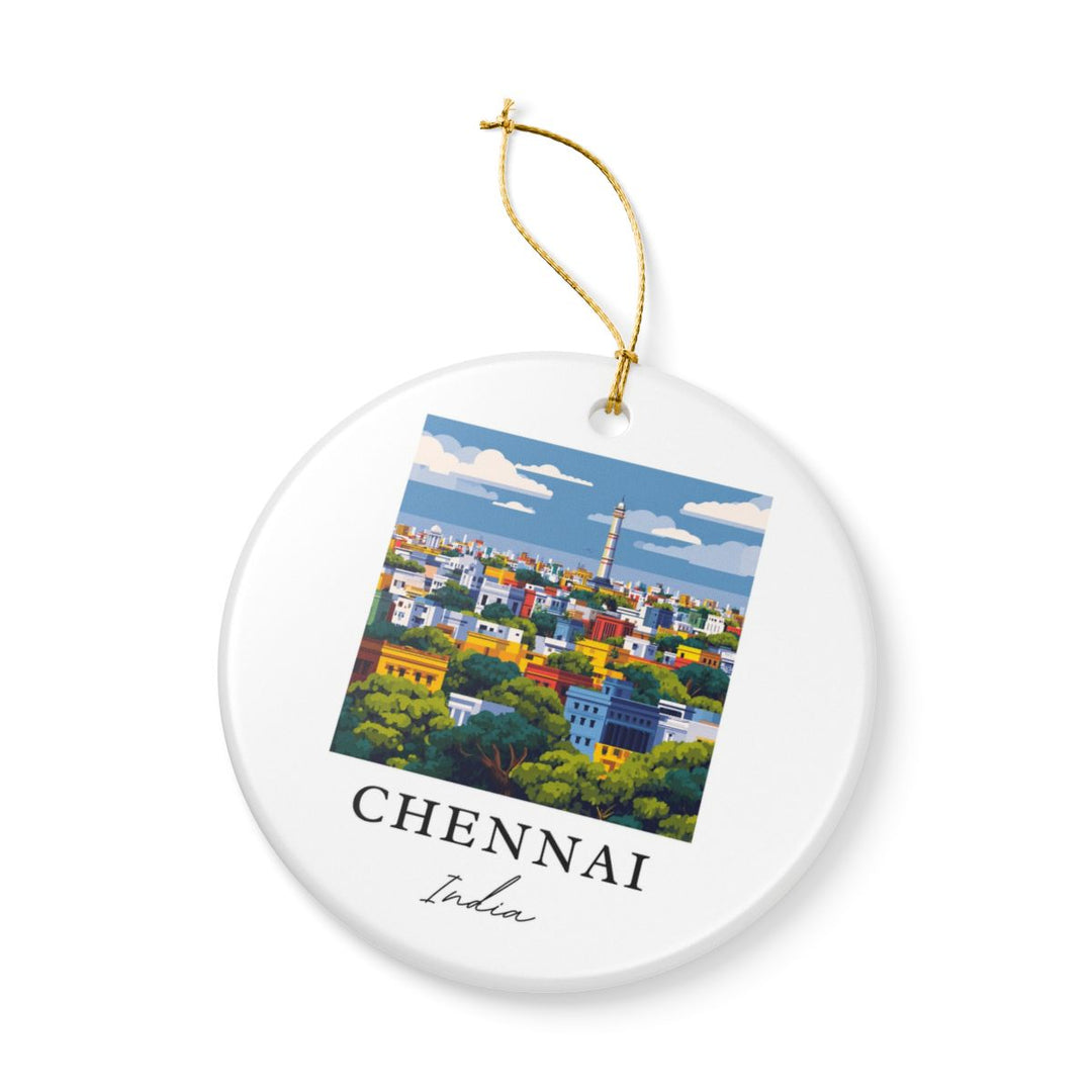 Chennai India Ornament: Unique Chennai Souvenir, Chennai India Xmas Decor, and Authentic Chennai Gift