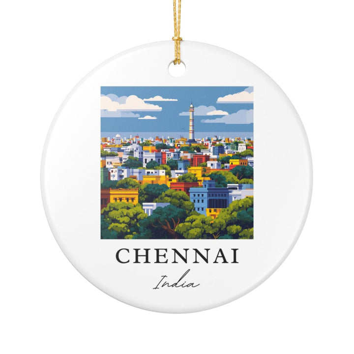 Chennai India Ornament: Unique Chennai Souvenir, Chennai India Xmas Decor, and Authentic Chennai Gift