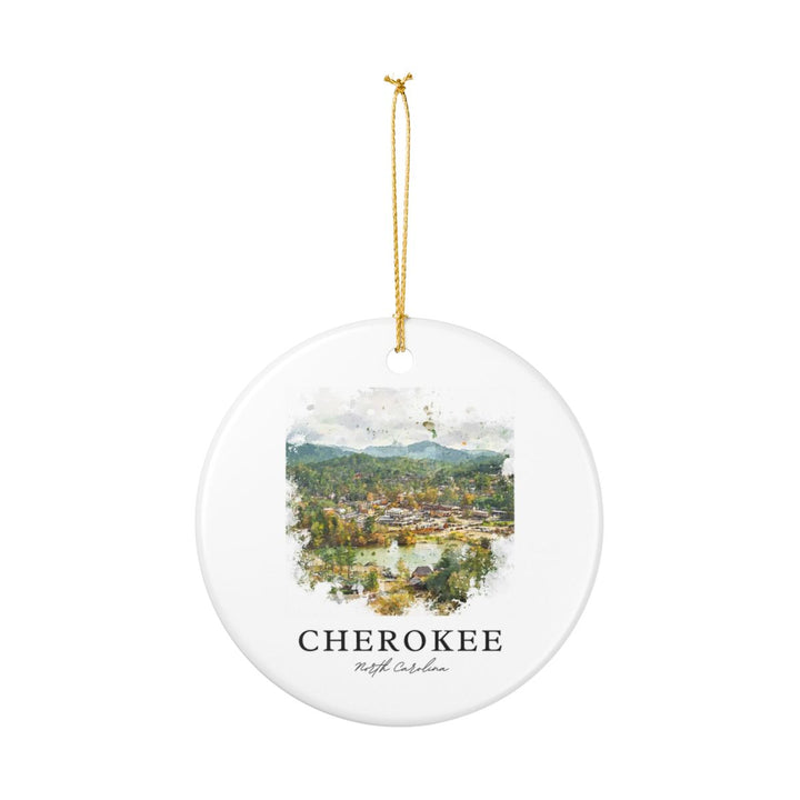 Cherokee North Carolina Ornament: Unique Cherokee Souvenir, Cherokee North Carolina Xmas Decor, and Authentic Cherokee Gift