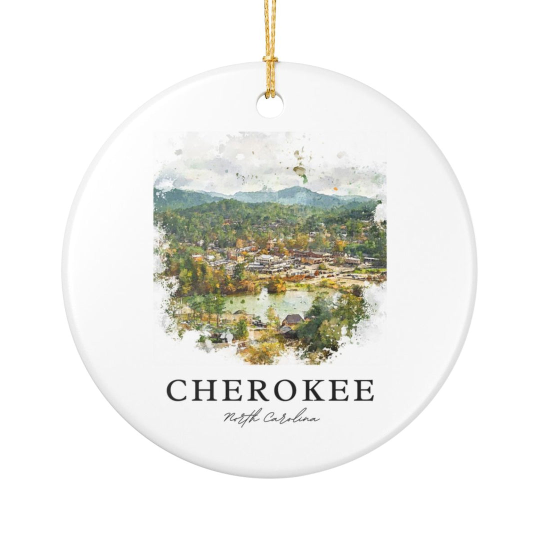 Cherokee North Carolina Ornament: Unique Cherokee Souvenir, Cherokee North Carolina Xmas Decor, and Authentic Cherokee Gift