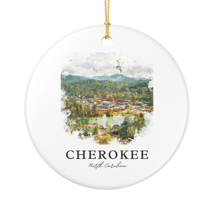 Cherokee North Carolina Ornament: Unique Cherokee Souvenir, Cherokee North Carolina Xmas Decor, and Authentic Cherokee Gift