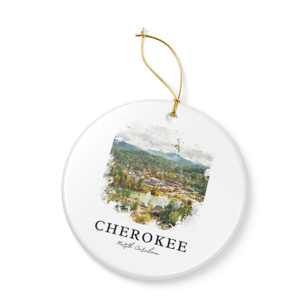Cherokee North Carolina Ornament: Unique Cherokee Souvenir, Cherokee North Carolina Xmas Decor, and Authentic Cherokee Gift