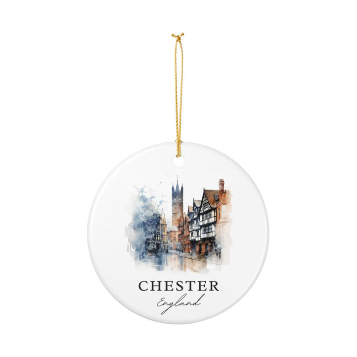 Chester England Ornament: Unique Chester Souvenir, Chester England Xmas Decor, and Authentic Chester Gift