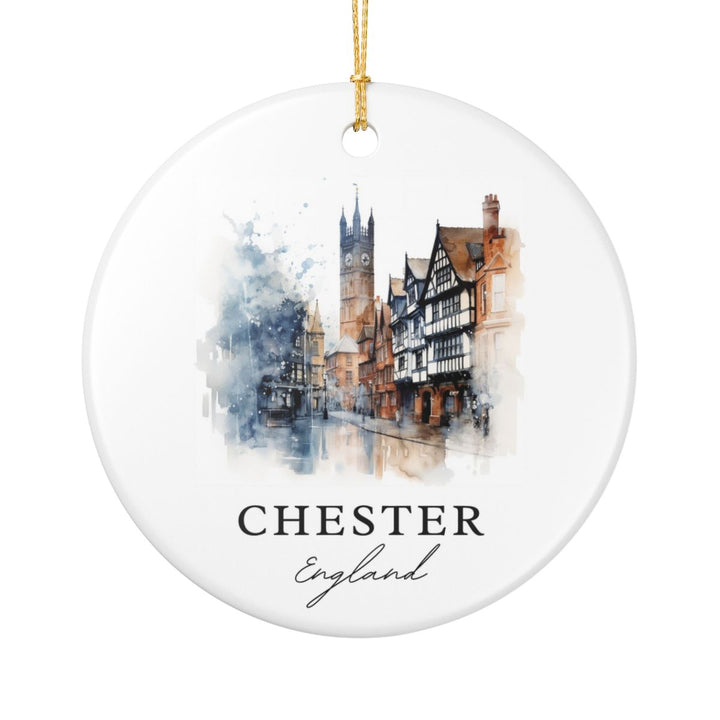 Chester England Ornament: Unique Chester Souvenir, Chester England Xmas Decor, and Authentic Chester Gift