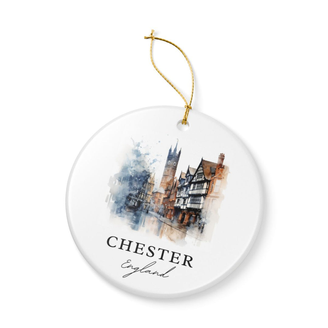 Chester England Ornament: Unique Chester Souvenir, Chester England Xmas Decor, and Authentic Chester Gift