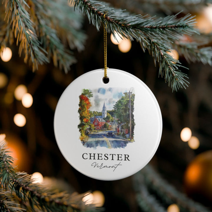 Chester Vermont Ornament: Unique Chester Souvenir, Chester Vermont Xmas Decor, and Authentic Chester Gift