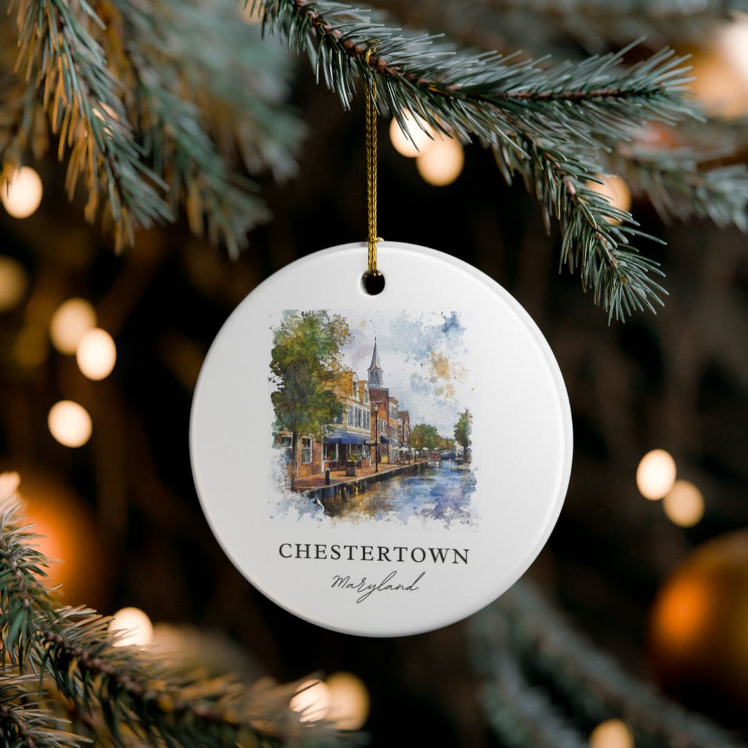 Chestertown Maryland USA Ornament: Unique Chestertown Souvenir, Chestertown Maryland Xmas Decor, and Authentic Chestertown Gift