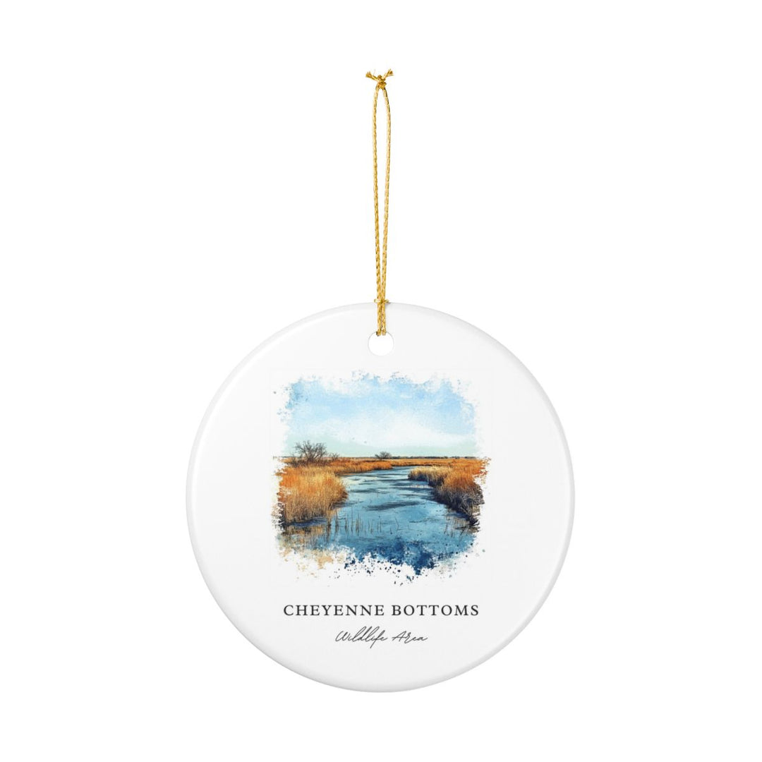 Cheyenne Bottoms USA Ornament: Unique Cheyenne Bottoms Souvenir, Cheyenne Bottoms USA Xmas Decor, and Authentic Cheyenne Bottoms Gift
