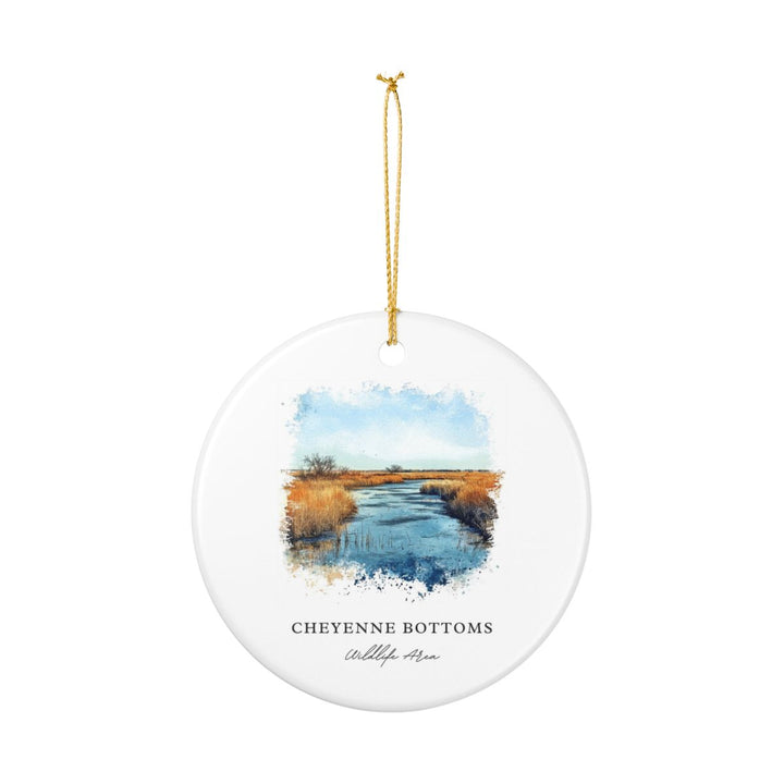 Cheyenne Bottoms USA Ornament: Unique Cheyenne Bottoms Souvenir, Cheyenne Bottoms USA Xmas Decor, and Authentic Cheyenne Bottoms Gift