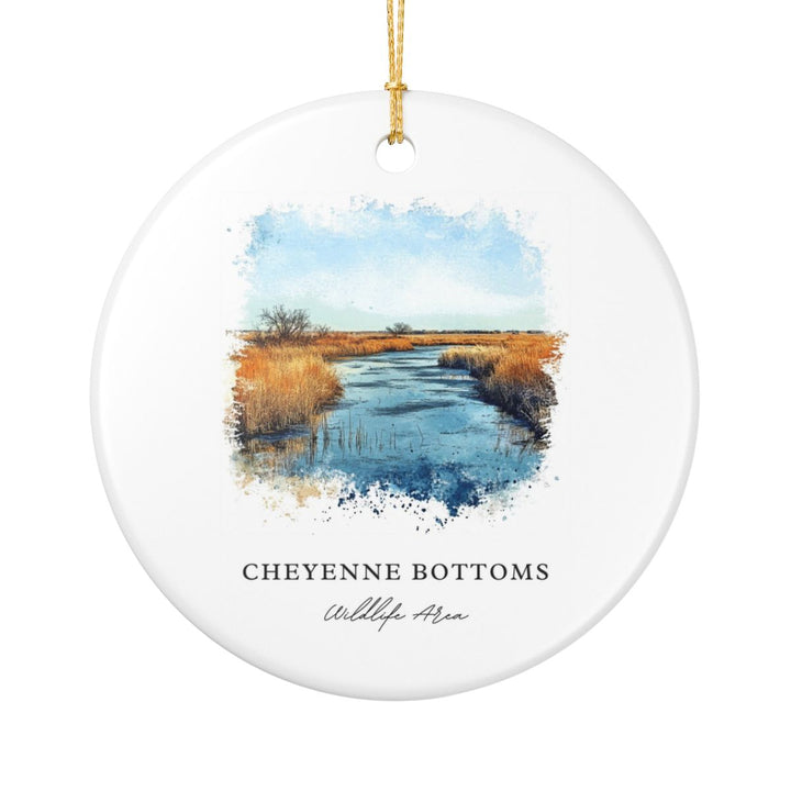 Cheyenne Bottoms USA Ornament: Unique Cheyenne Bottoms Souvenir, Cheyenne Bottoms USA Xmas Decor, and Authentic Cheyenne Bottoms Gift